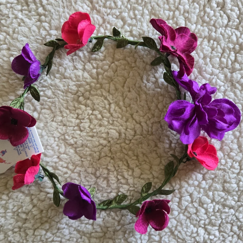 Claire's Pink and Purple Floral Hair Wreath Fairy Whimsi Festival
